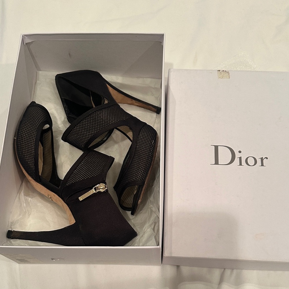 Dior Black Mesh Women's Heels size 39.5